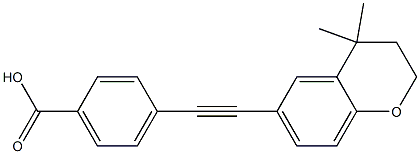 4-[[(3,4-Dihydro-4,4-dimethyl-2H-1-benzopyran)-6-yl]ethynyl]benzoic acid Struktur