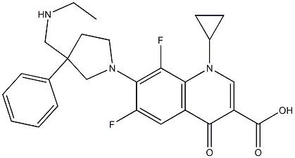 7-[3-[(Ethylamino)methyl]-3-phenylpyrrolizino]-1-cyclopropyl-6,8-difluoro-1,4-dihydro-4-oxo-3-quinolinecarboxylic acid Struktur