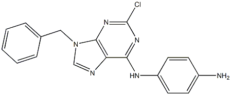 9-Benzyl-2-chloro-6-(4-aminophenylamino)-9H-purine Struktur