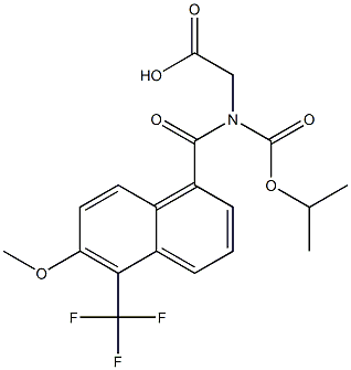 [N-(Isopropoxycarbonyl)-N-[oxo[5-(trifluoromethyl)-6-methoxy-1-naphtyl]methyl]amino]acetic acid Struktur