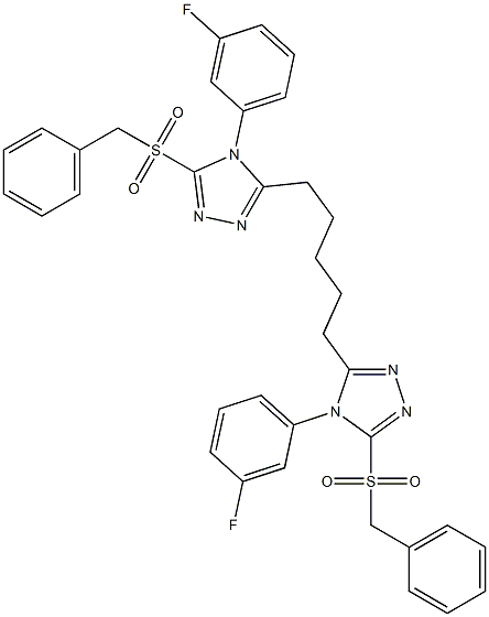 5,5'-(1,5-Pentanediyl)bis[4-(3-fluorophenyl)-3-benzylsulfonyl-4H-1,2,4-triazole] Struktur