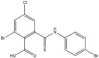 2-Bromo-6-[N-(p-bromophenyl)thiocarbamoyl]-4-chlorobenzoic acid Struktur