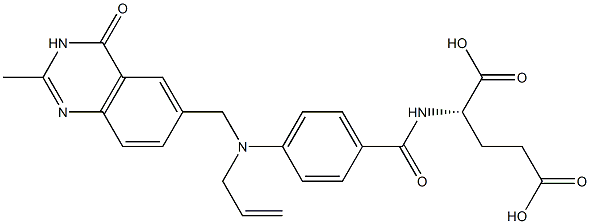 (2S)-2-[4-[N-[(3,4-Dihydro-2-methyl-4-oxoquinazolin)-6-ylmethyl]-N-(2-propenyl)amino]benzoylamino]glutaric acid Struktur