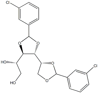 3-O,4-O:5-O,6-O-Bis(3-chlorobenzylidene)-D-glucitol Struktur