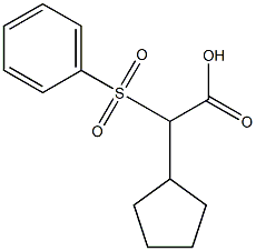 2-Cyclopentyl-2-phenylsulfonylethanoic acid Struktur