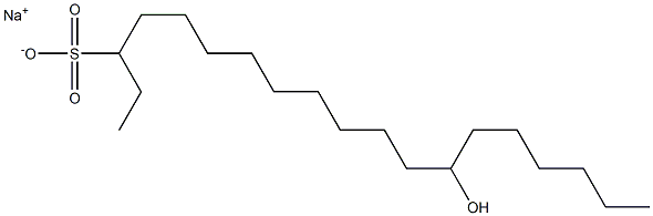 13-Hydroxynonadecane-3-sulfonic acid sodium salt Struktur