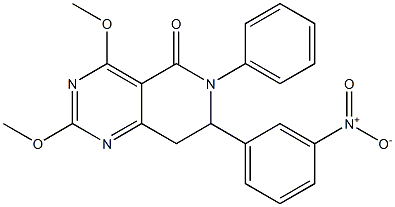 7,8-Dihydro-2,4-dimethoxy-6-phenyl-7-(3-nitrophenyl)pyrido[4,3-d]pyrimidin-5(6H)-one Struktur