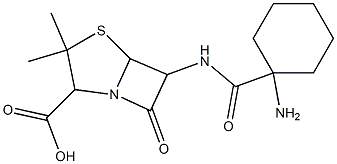 6-(1-Aminocyclohexylcarbonylamino)-3,3-dimethyl-7-oxo-4-thia-1-azabicyclo[3.2.0]heptane-2-carboxylic acid Struktur