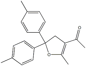 2,2-Di(4-methylphenyl)-4-acetyl-5-methyl-2,3-dihydrofuran Struktur