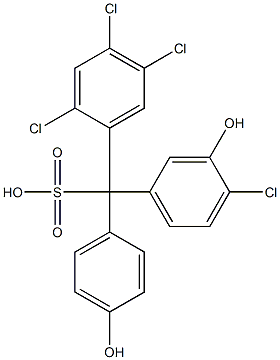 (4-Chloro-3-hydroxyphenyl)(2,4,5-trichlorophenyl)(4-hydroxyphenyl)methanesulfonic acid Struktur