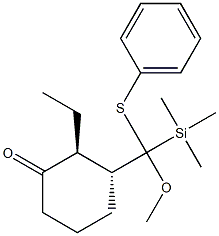 (2S,3R)-2-Ethyl-3-[methoxy(phenylthio)(trimethylsilyl)methyl]cyclohexanone Struktur