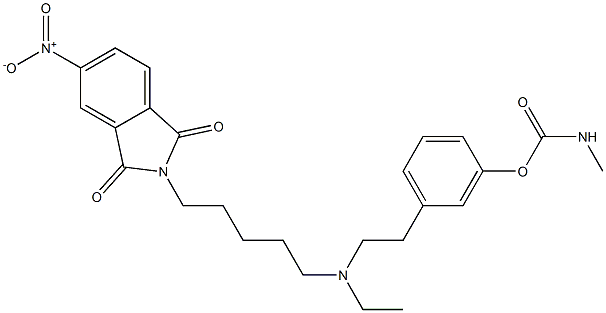 N-[5-[Ethyl[2-[3-[(methylaminocarbonyl)oxy]phenyl]ethyl]amino]pentyl]-4-nitrophthalimide Struktur