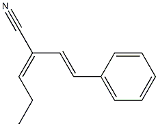 2-[(E)-2-Phenylethenyl]-2-pentenenitrile Struktur