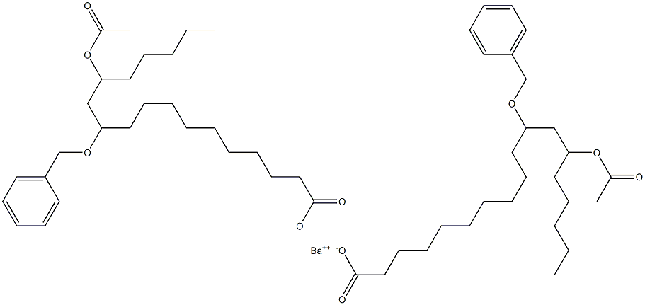 Bis(11-benzyloxy-13-acetyloxystearic acid)barium salt Struktur