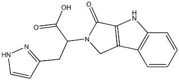 3-(1H-Pyrazol-3-yl)-2-[[1,2,3,4-tetrahydro-3-oxopyrrolo[3,4-b]indol]-2-yl]propionic acid Struktur