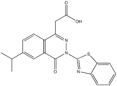 3-(2-Benzothiazolyl)-6-isopropyl-3,4-dihydro-4-oxophthalazine-1-acetic acid Struktur