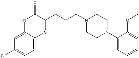 2-[3-[4-(2-Methoxyphenyl)piperazin-1-yl]propyl]-6-chloro-2H-1,4-benzothiazin-3(4H)-one Struktur