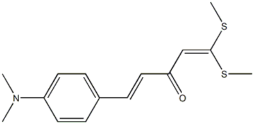 (E)-5-[4-(Dimethylamino)phenyl]-1,1-bis(methylthio)-1,4-pentadien-3-one Struktur