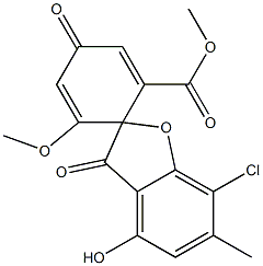 7-Chloro-4-hydroxy-2'-methoxy-6-methyl-3,4'-dioxospiro[benzofuran-2(3H),1'-cyclohexa]-2',5'-diene-6'-carboxylic acid methyl ester Struktur