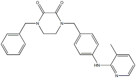 1-Benzyl-4-[4-[(3-methyl-2-pyridinyl)amino]benzyl]-2,3-piperazinedione Struktur