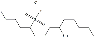 9-Hydroxypentadecane-5-sulfonic acid potassium salt Struktur