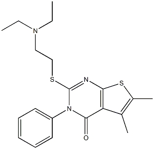 5,6-Dimethyl-3-phenyl-2-[[2-(diethylamino)ethyl]thio]thieno[2,3-d]pyrimidin-4(3H)-one Struktur