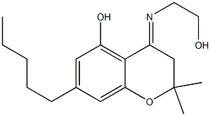 3,4-Dihydro-2,2-dimethyl-4-[2-hydroxyethylimino]-7-pentyl-2H-1-benzopyran-5-ol Struktur