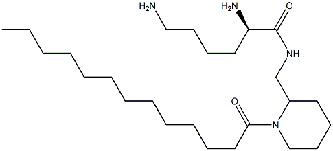 (2R)-2,6-Diamino-N-[(1-tridecanoyl-2-piperidinyl)methyl]hexanamide Struktur