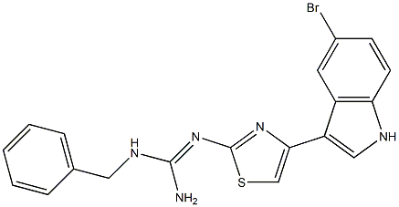 1-Benzyl-2-[4-(5-bromo-1H-indole-3-yl)-2-thiazolyl]guanidine Struktur