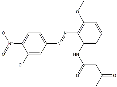 2-Acetyl-2'-(3-chloro-4-nitrophenylazo)-3'-methoxyacetanilide Struktur