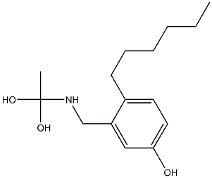 3-[(1,1-Dihydroxyethyl)aminomethyl]-4-hexylphenol Struktur