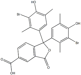 1,1-Bis(3-bromo-4-hydroxy-2,5-dimethylphenyl)-1,3-dihydro-3-oxoisobenzofuran-5-carboxylic acid Struktur