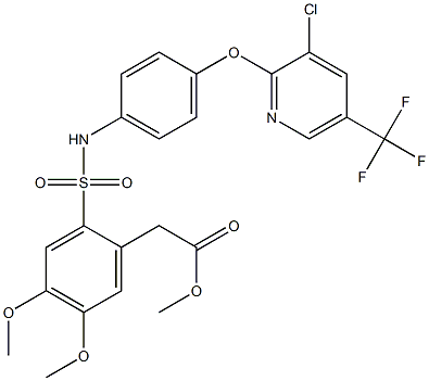 Methyl 2-(2-(((4-(3-chloro-5-(trifluoromethyl)(2-pyridyloxy))phenyl)amino)sulfonyl)-4,5-dimethoxyphenyl)acetate Struktur