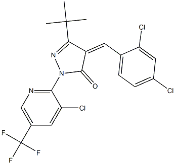 4-((2,4-Dichlorophenyl)methylene)-3-(tert-butyl)-1-(3-chloro-5-(trifluoromethyl)(2-pyridyl))-2-pyrazolin-5-one Struktur