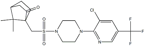 1-(((4-(3-Chloro-5-(trifluoromethyl)(2-pyridyl))piperazinyl)sulfonyl)methyl)-7,7-dimethylbicyclo[2.2.1]heptan-2-one Struktur