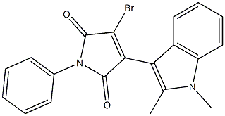 3-BROMO-4-(1,2-DIMETHYL-1H-INDOL-3-YL)-1-PHENYL-PYRROLE-2,5-DIONE Struktur