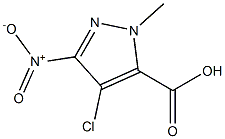 4-Chloro-2-methyl-5-nitro-2H-pyrazole-3-carboxylicacid Struktur