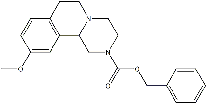 benzyl 10-methoxy-3,4,6,7-tetrahydro-1H-pyrazino[2,1-a]isoquinoline-2(11bH)-carboxylate Struktur