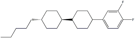 1-[Trans-4-(trans-4-pentylcyclohexyl)cyclohexyl]-3,4-difluorobenzene Struktur