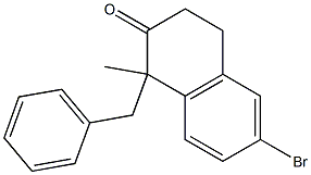 1-benzyl-6-bromo-1-methyl-3,4-dihydronaphthalen-2(1H)-one Struktur