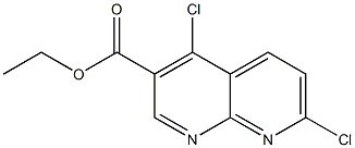 ethyl 4,7-dichloro-1,8-naphthyridine-3-carboxylate Struktur