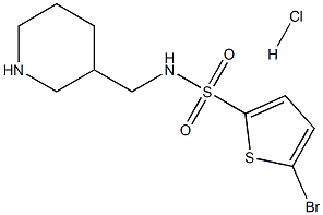 5-Bromo-thiophene-2-sulfonic acid (piperidin-3-ylmethyl)-amide hydrochloride Struktur