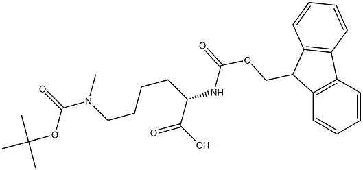 (S)-2-((((9H-fluoren-9-yl)methoxy)carbonyl)amino)-6-((tert-butoxycarbonyl)(methyl)amino)hexanoic acid Struktur