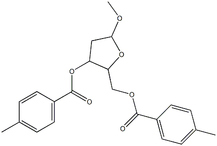 5-methoxy-2-((4-methylbenzoyloxy)methyl)tetrahydrofuran-3-yl 4-methylbenzoate Struktur