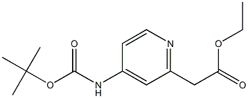 ethyl 2-(4-(tert-butoxycarbonylamino)pyridin-2-yl)acetate Struktur