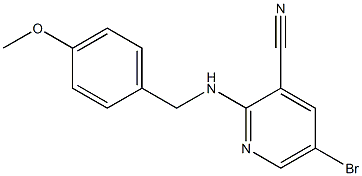 2-(4-methoxybenzylamino)-5-bromopyridine-3-carbonitrile Struktur