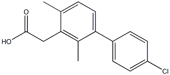 (4'-Chloro-2,4-diMethyl-biphenyl-3-yl)-acetic acid Struktur