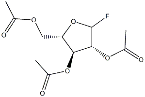 2,3,5-Tri-O-acetyl-L-arabinofuranosyl fluoride Struktur