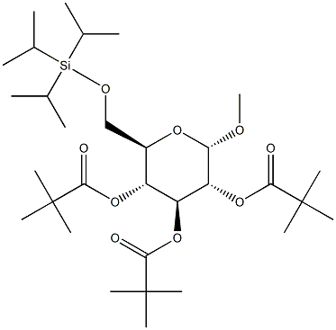 Methyl 2,3,4-tri-O-pivaloyl-6-O-triisopropylsilyl-a-D-glucopyranoside Struktur