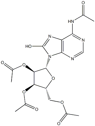 N6-Acetyl-2',3',5'-tri-O-acetyl-8-hydroxyadenosine Struktur